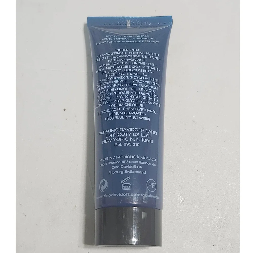 Davidoff Cool Water Mens Shower Gel 75ml 2.5oz Travel Size Scented Body Wash New